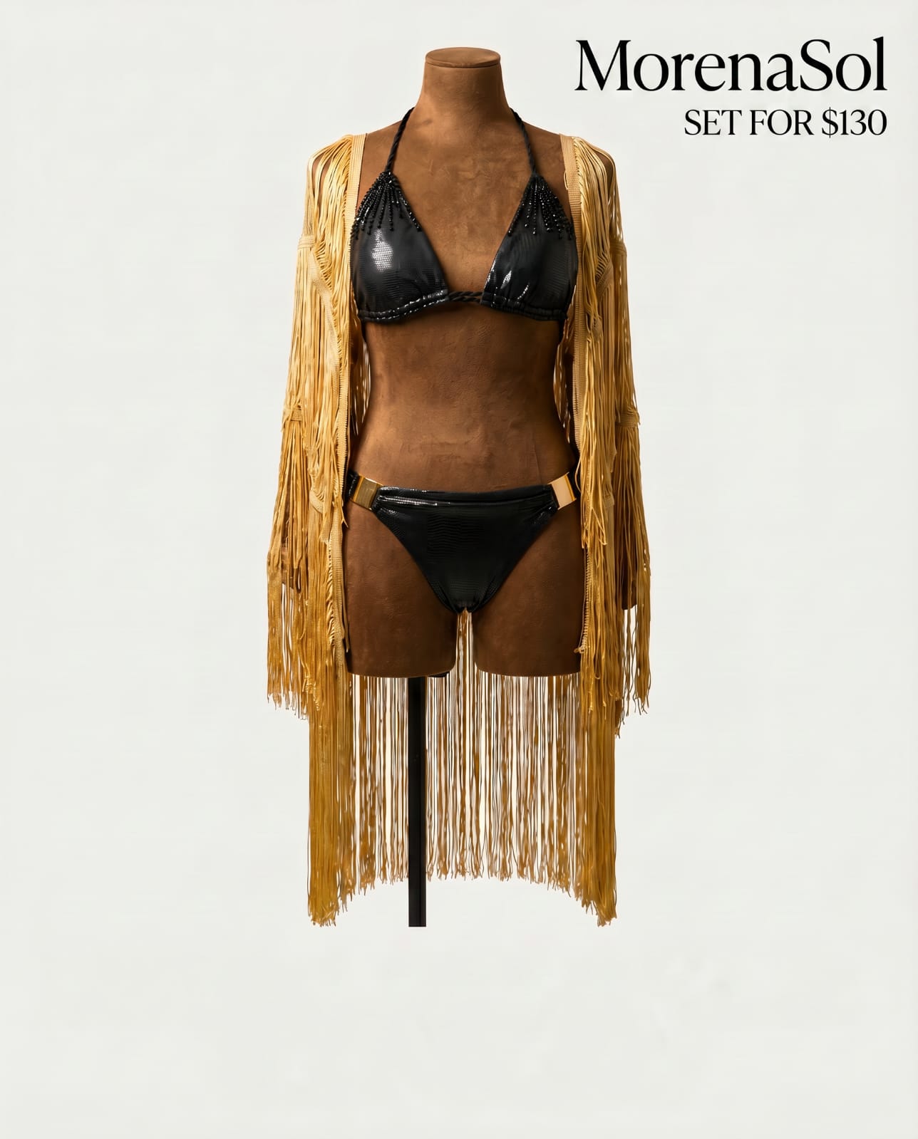 Set Negro Flecos Dorados de MorenaSol